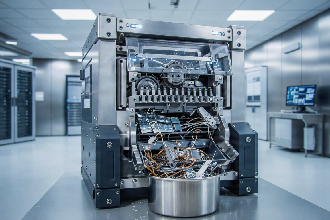 Home Redesign — Preview for Approval Hard drive shredding equipment for secure data destruction